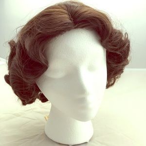 Dark brown 1920s finger wave wig